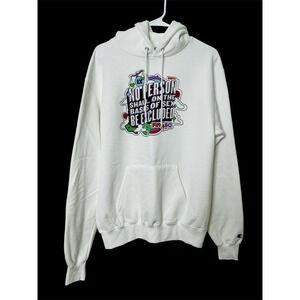 Champion x ESPN "No Person Shall On The Basics Of Sex B Excluded" White Hoodie M